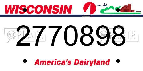 2770898 Wisconsin License Plate