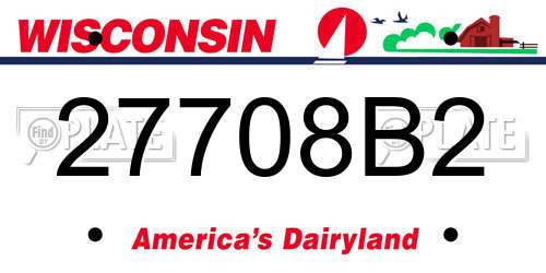 27708B2 Wisconsin License Plate