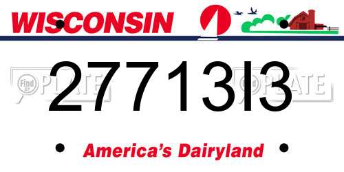 27713I3 Wisconsin License Plate