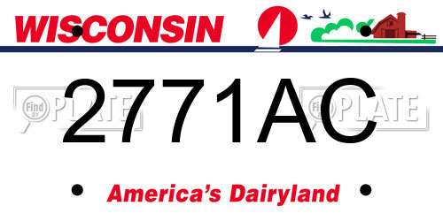 2771AC Wisconsin License Plate
