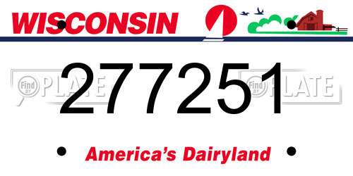 277251 Wisconsin License Plate
