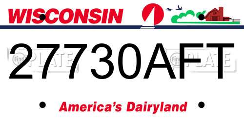 27730AFT Wisconsin License Plate