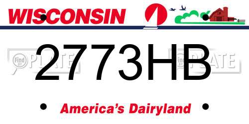 2773HB Wisconsin License Plate