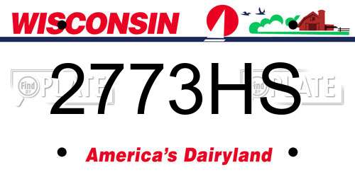 2773HS Wisconsin License Plate