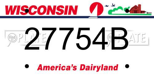 27754B Wisconsin License Plate