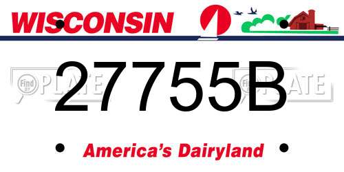 27755B Wisconsin License Plate