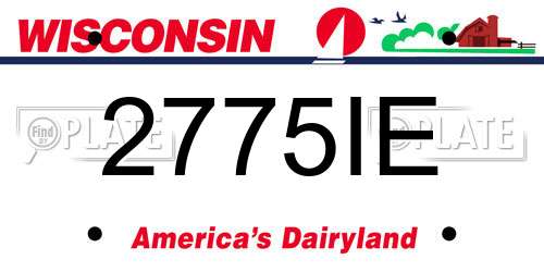2775IE Wisconsin License Plate