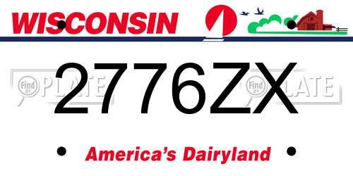 2776ZX Wisconsin License Plate