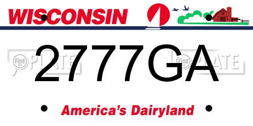 2777GA Wisconsin License Plate