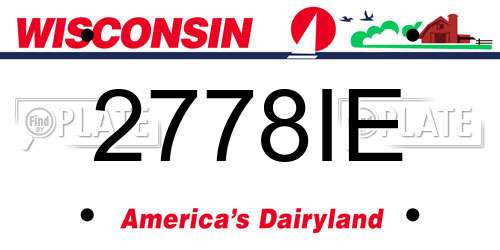 2778IE Wisconsin License Plate