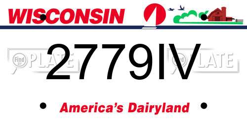 2779IV Wisconsin License Plate