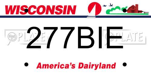 277BIE Wisconsin License Plate