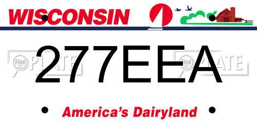 277EEA Wisconsin License Plate