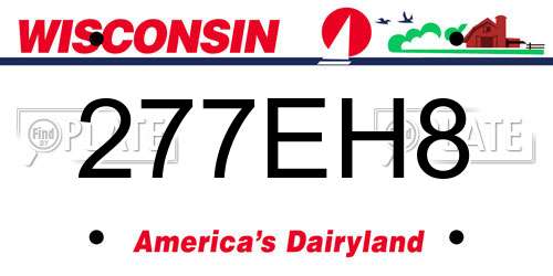 277EH8 Wisconsin License Plate