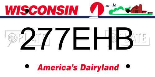 277EHB Wisconsin License Plate