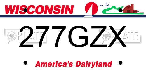 277GZX Wisconsin License Plate