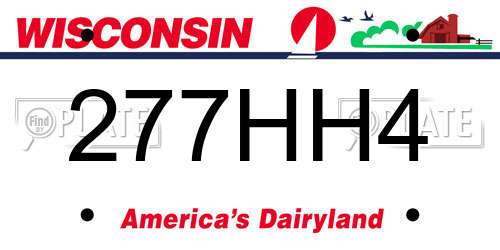 277HH4 Wisconsin License Plate