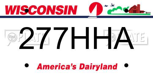 277HHA Wisconsin License Plate