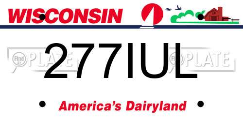 277IUL Wisconsin License Plate