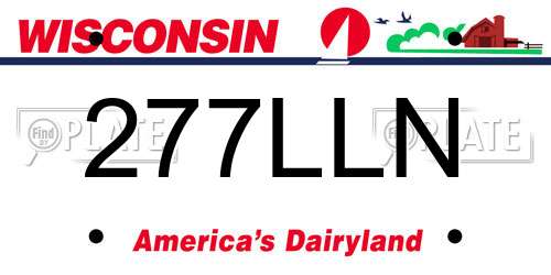 277LLN Wisconsin License Plate