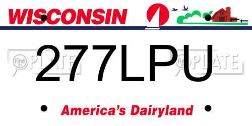 277LPU Wisconsin License Plate
