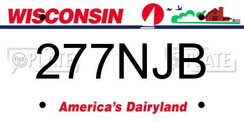 277NJB Wisconsin License Plate