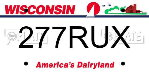 277RUX Wisconsin License Plate