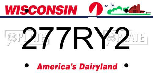 277RY2 Wisconsin License Plate