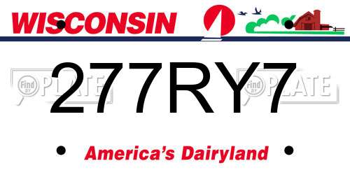 277RY7 Wisconsin License Plate