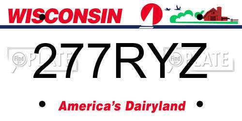 277RYZ Wisconsin License Plate