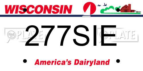 277SIE Wisconsin License Plate