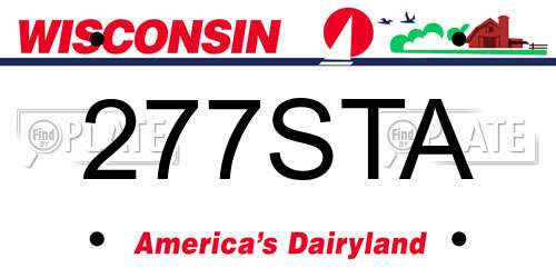 277STA Wisconsin License Plate