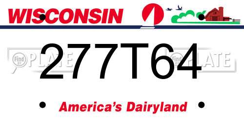 277T64 Wisconsin License Plate