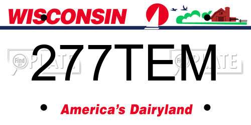 277TEM Wisconsin License Plate