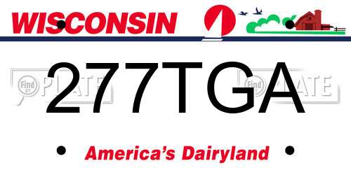277TGA Wisconsin License Plate