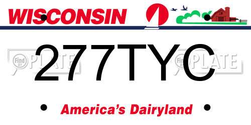 277TYC Wisconsin License Plate