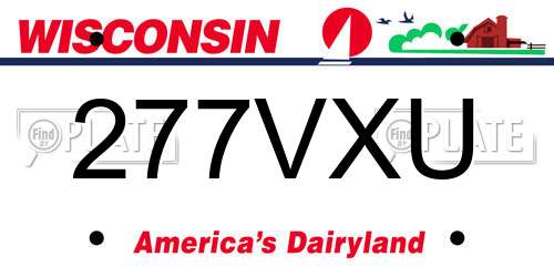277VXU Wisconsin License Plate