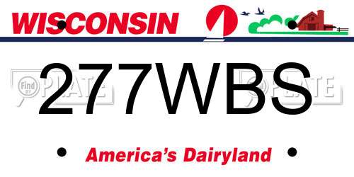 277WBS Wisconsin License Plate