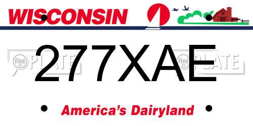 277XAE Wisconsin License Plate