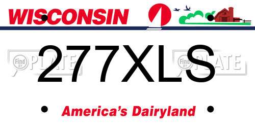 277XLS Wisconsin License Plate
