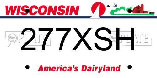 277XSH Wisconsin License Plate