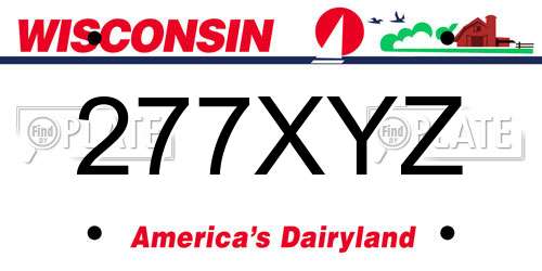 277XYZ Wisconsin License Plate