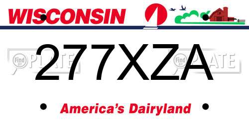 277XZA Wisconsin License Plate