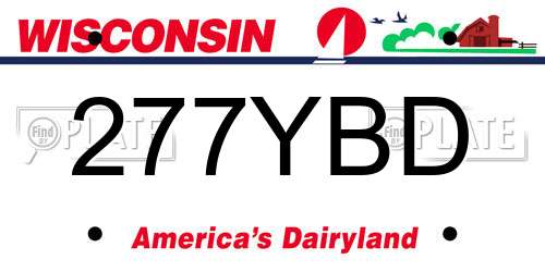 277YBD Wisconsin License Plate
