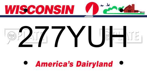 277YUH Wisconsin License Plate