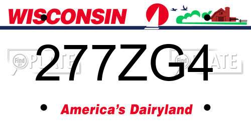 277ZG4 Wisconsin License Plate