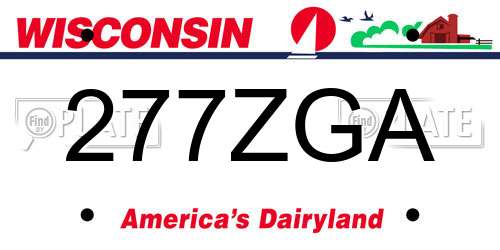 277ZGA Wisconsin License Plate