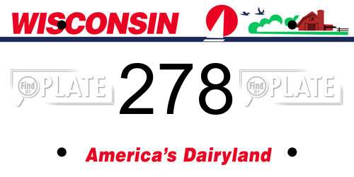 278 Wisconsin License Plate