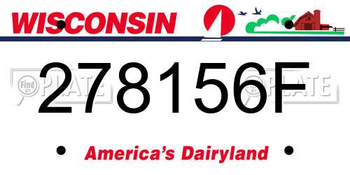 278156F Wisconsin License Plate