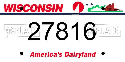 27816 Wisconsin License Plate